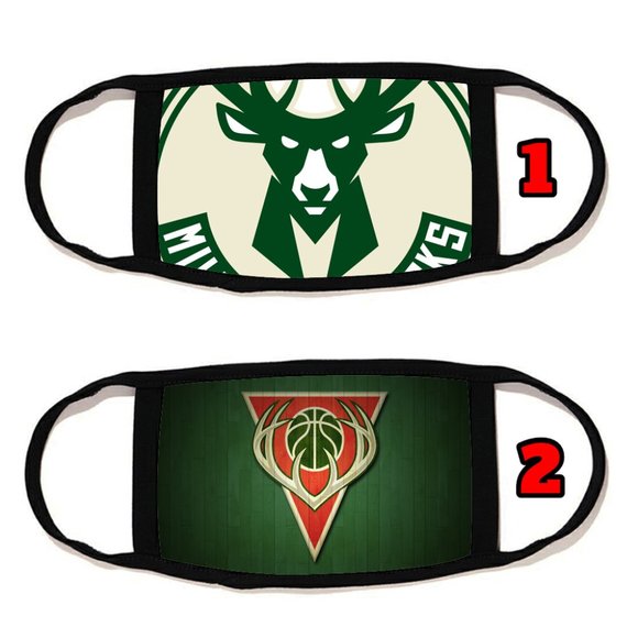 2 PACKS Milwaukee Bucks face mask face cover reu
